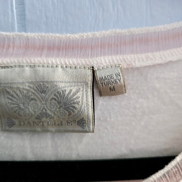 Dantelle Blouse Size M – Baby Pink, Sheer, Feminine, Layered Hem - Picture 3 of 9